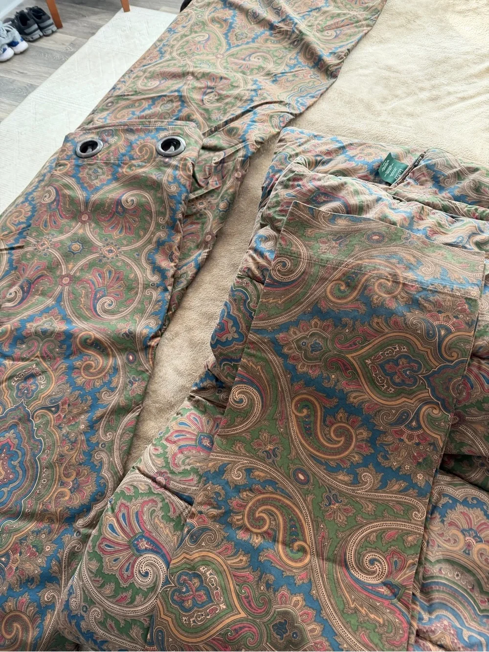 Vtg Ralph Lauren Brianna Paisley Full/Queen Comforter 2 Pillowcases & 2 Drapery